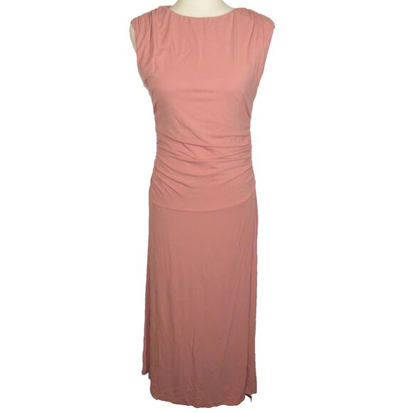 OGL  Eco-SkinKiss Breezy Cooling Side Ruched Maxi Dress In Sahara Size Large - Picture 4 of 16